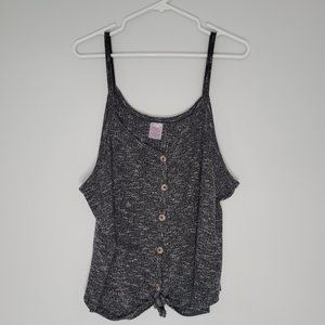 No Boundaries, XXL, gray cami tie front